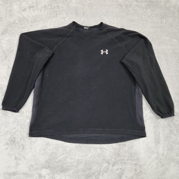 UNDER‎ ARMOUR FLEECE CREW BLACK SMALL - Picture 1 of 5